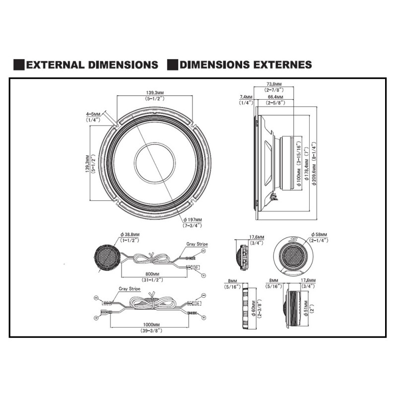 Alpine S-Sersi S2-S80C S-Serisi 20cm (8”) Birleşik 2 Yollu Hoparlörler