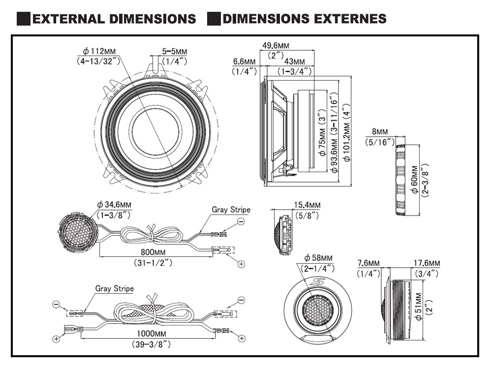 Alpine S2-S40C S-Serisi 10cm (4”) Component 2 Yollu Hoparlör